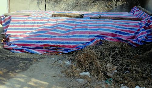 韩城分公司安装一项目部未“雪”绸缪为材料“盖棉被”